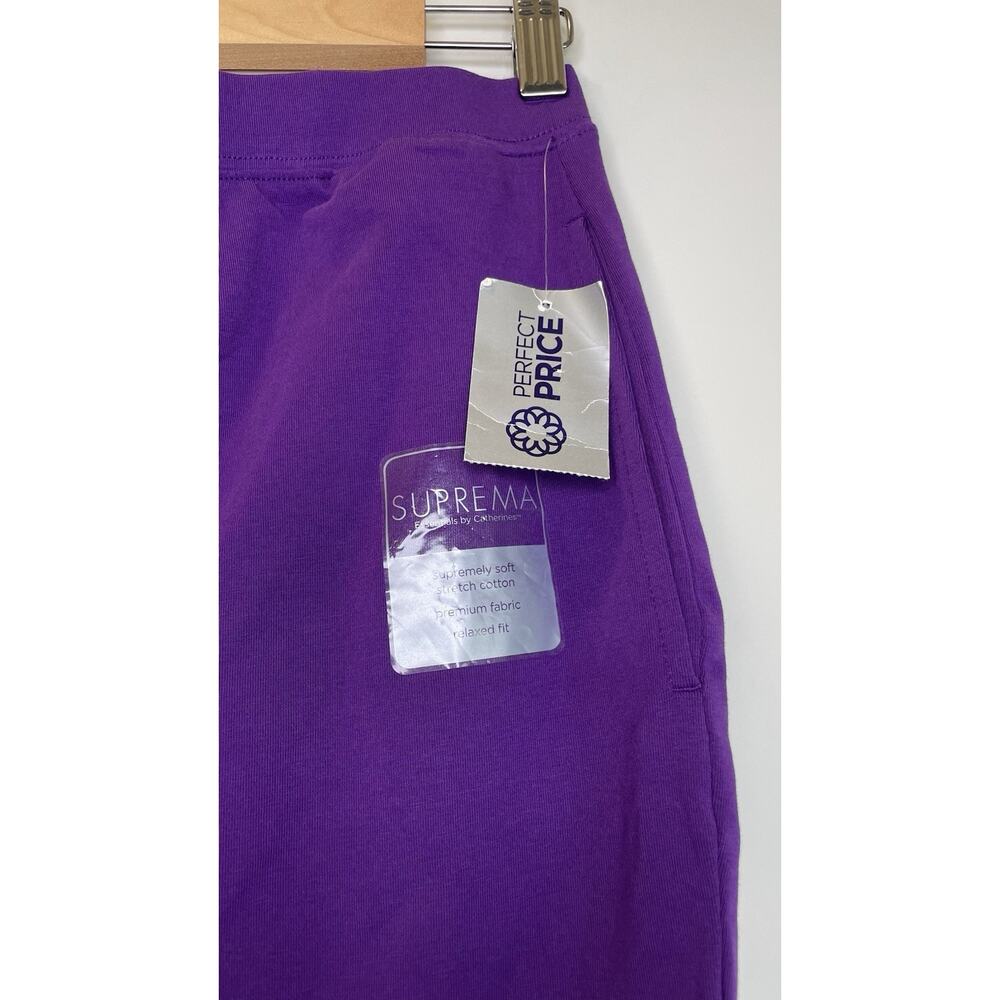 NWT Catherines Suprema Collection Cotton Knit Capri Pants Purple 5X (34/36) - Picture 4 of 12